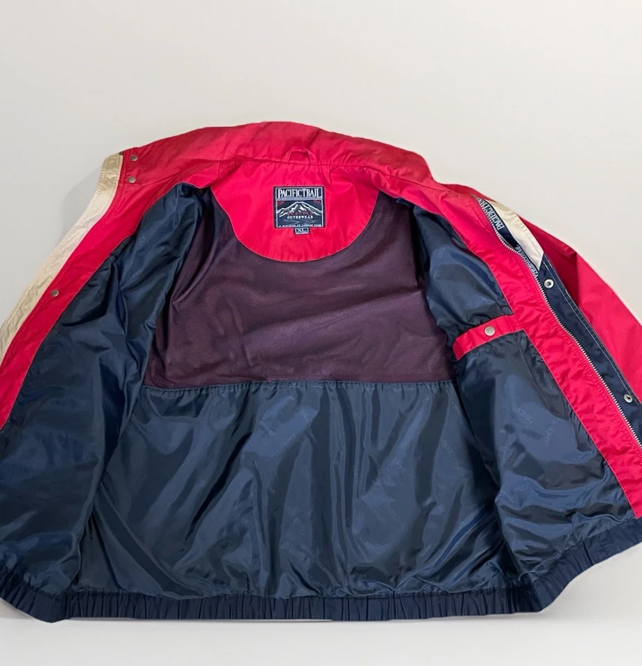 Chaqueta cortavientos Pacific Trail para hombre de colección doble cierre forrada roja azul XL USADA EN EXCELENTE ESTADO Foto 4 de 4
