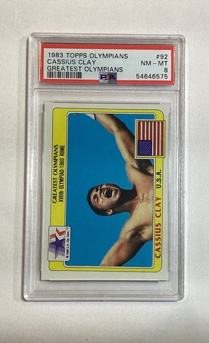 CASSIUS CLAY MUHAMMAD ALI 1983 TOPPS OLYMPIANS CARD #92 PSA 8