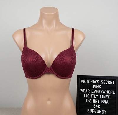 VS PINK ワインレッド ブラジャー 38C PINK Victoria's Secret 34C Bra Burgundy Leopard Wear Everywhere T