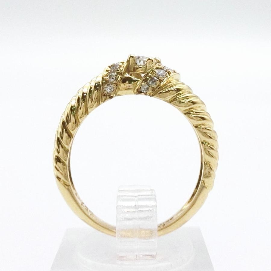 Vintage Christian Dior Diamond 0.31ct 18k Yellow Gold Twist Band