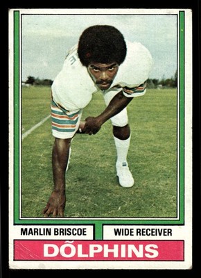 1974 Topps #92 Marlin Briscoe - Miami Dolphins (Low Grade)