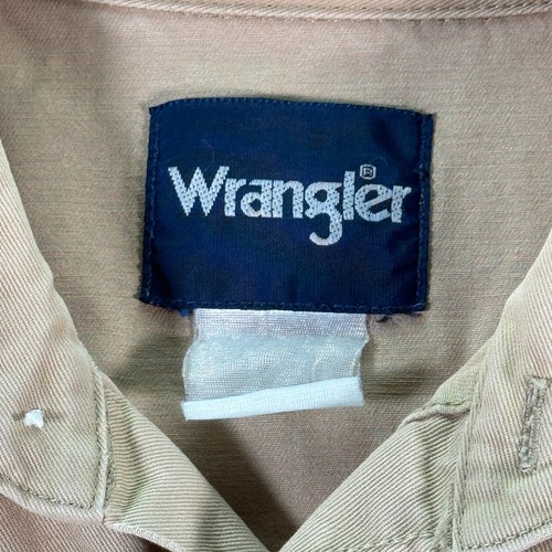 Vintage Wrangler Brushpopper Pearl Snap Shirt Mens XL Beige Heavyweight Workwear - Picture 5 of 12