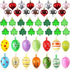 DIYASY 72 Pcs Valentine's Day Heart Haning Ornaments, St. Patrick's Colorful