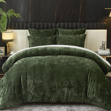 Crushed Velvet Comforter Set Queen Green Comforter Set 5Pcs Ultra Soft Lightweig