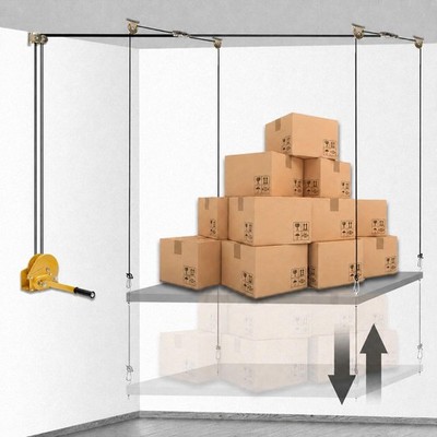 Overhead Garage Storage Lift, Ceiling Mounted 7.8'' W x 12'' L x 9'' H, white