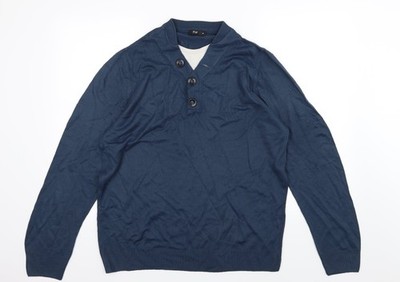 F&F Strickpullover Pullover Herren blau Größe M