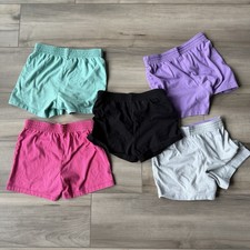 Wonder Nation Girls Shorts 5-Pack Size 6/6X Multicolor Solid Elastic Waist