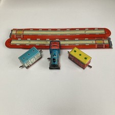 Rare Vintage Technofix 1950’s Tin Plate Wind Up Shunting Train Set