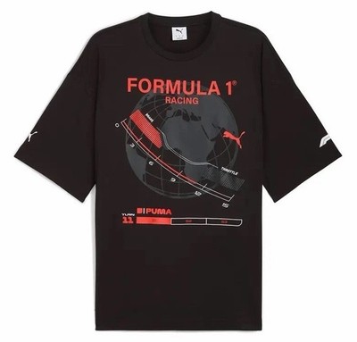 PUMA Formula 1 F1 Racing Graphic Tee Black Red Globe Shirt Men s Size XL NWT