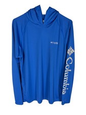 Columbia Men's Size Small PFG Terminal Tackle Hoodie Long Sleeve Shirt Blue