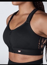 SHEFIT FLEX Sports Bra Black Sz 3Luxe Supportive Athletic Fitness Wear Wash Bag