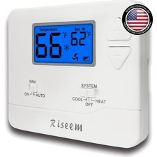 Battery-Powered Blue Backlight Thermostat for...