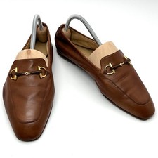 Gucci Horsebit Loafers Leather Brown Women's Size EU38.5/US8.5