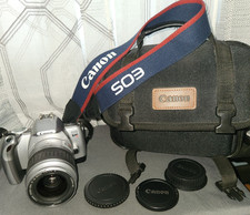 Canon EOS Rebel Ti Film Camera 35mm SLR Lens 28-90mm Tested Bundle Case Caps