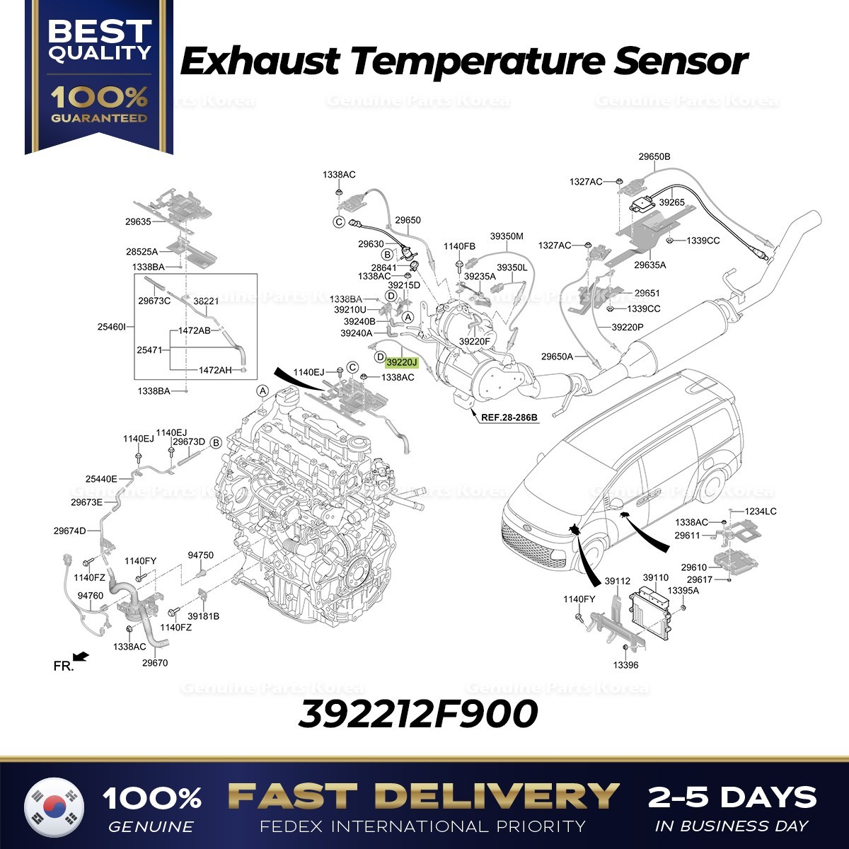 ☆GT SENSOR 9er 2012 XTR980改（室内保管中古品）☆ ⭐Genuine⭐ Exhaust Temperature Sensor 392212F900 for Hyundai