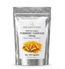 1000mg Turmeric Capsules 100 Count - 100 Pure Organic Curcuma Longa Natural