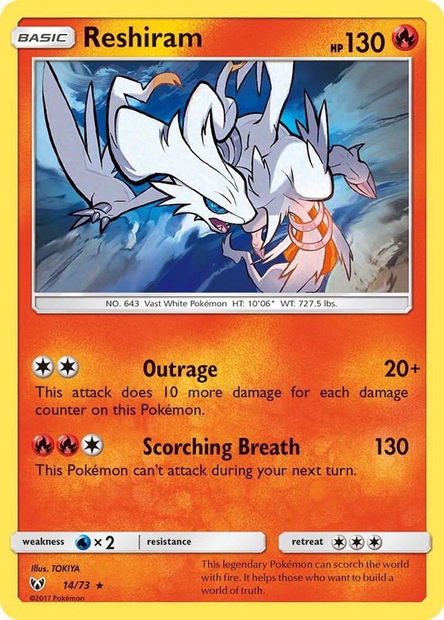 Reshiram (14/73) Rare Holo NM | Shining Legends (SHL)