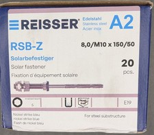 Reisser RSB-Z A2 Stainless Steel Solar Screws 8.0/M10 x 150mm Box of 20