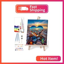 MIRCVSH Love Stone Paint by Numbers for Adults with Framed Canvas-with Wooden Ea