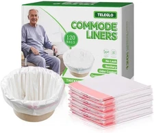 Commode Liners 120PCS Bedside Commode Liners Disposable-Portable Toilet Bags for