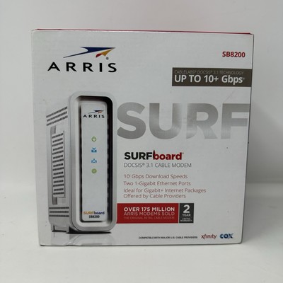 ARRIS SURFboard SB8200 DOCSIS 3.1 Cable Modem 10 Gbps Open Box
