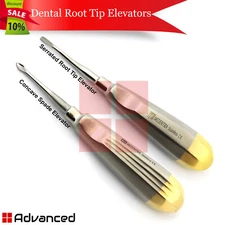2Pcs Dental Tooth Extraction Elevator #77R, #60 Surgical Instruments Gold Back 