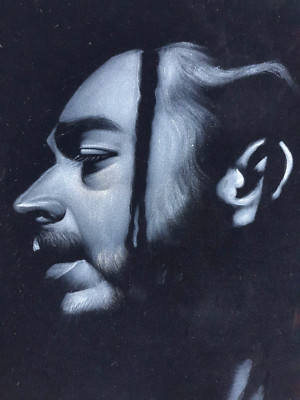Post Malone, size 16''x11'', oil on black velvet  jm342