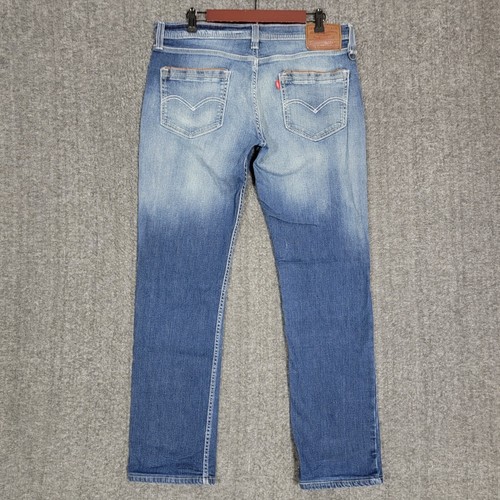 Vintage Levi Strauss Jeans Herren 34x30* blau gerades Bein Lederbesatz Levis - Bild 8 von 11