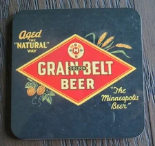 GRAIN BELT BEER HARD BOARD CORK LINED COASTER CHECK IT OUT!