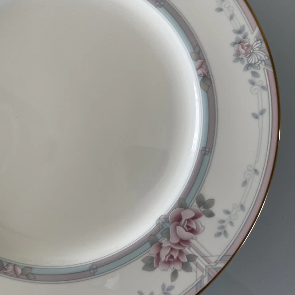 NORITAKE MAGNIFICENCE Dinner Plate Bone China Pink Roses Gold Excellent 10 5/8” - Image 4 of 4