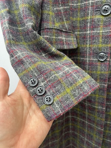 Vintage Laura Ashley 100% Wool Tartan Plaid Button Up Coat Women's Size UK 10 - Picture 14 of 22