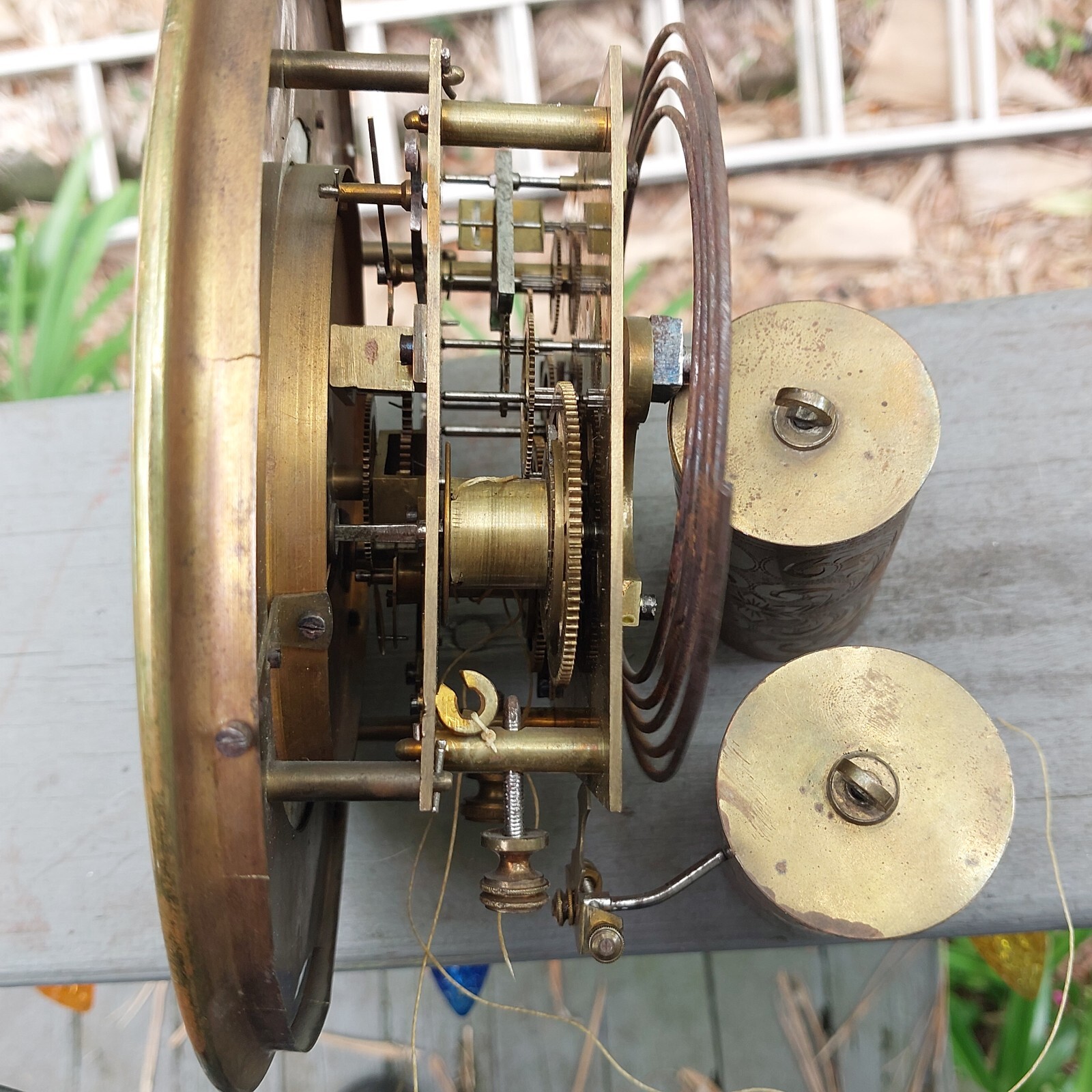 2 Weight German Vienna Regulator Wall Clock Movement Complete Engraved