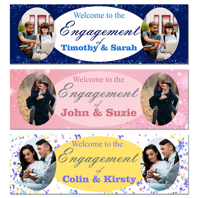 Personalisiertes Konfetti-Banner zur Verlobung - 3 elegante Designs