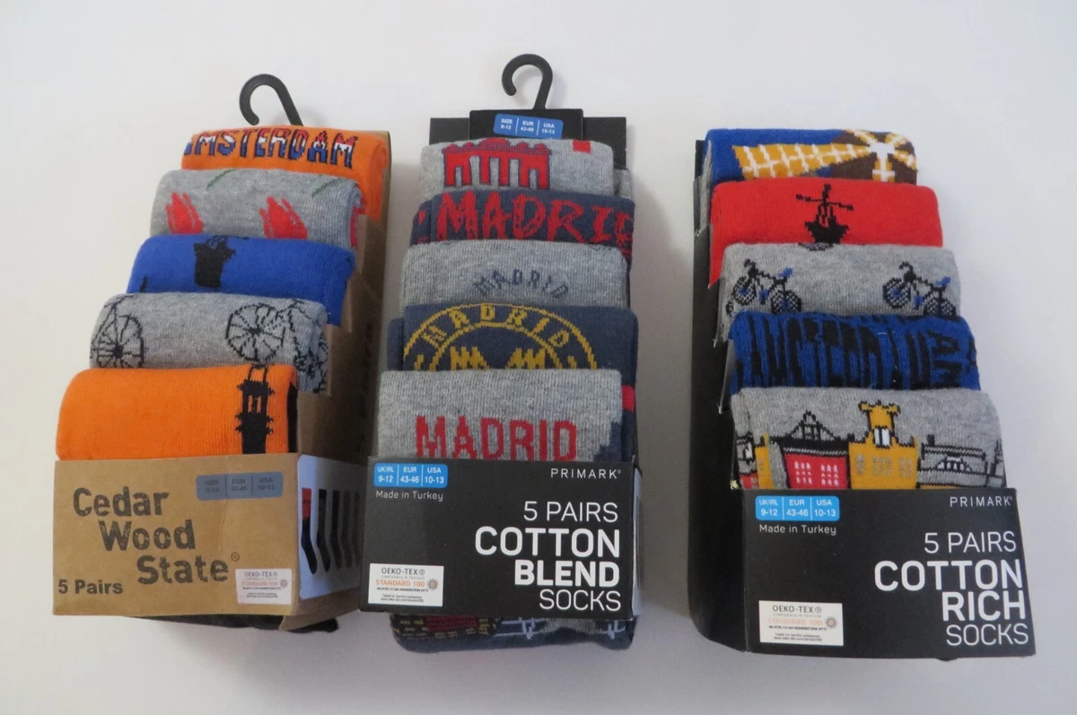 Calcetines Primark Madera Cedro Estado 5 Pares Talla 10-13 Multicolor Madrid - Amsterdam