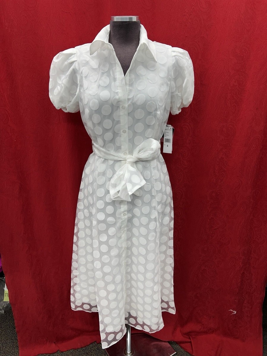 SANDRA DARREN DRESS/RETAIL$120/SIZE 16/CHIFFON /NEW WITH TAG/LINED/ WHITE |  eBay