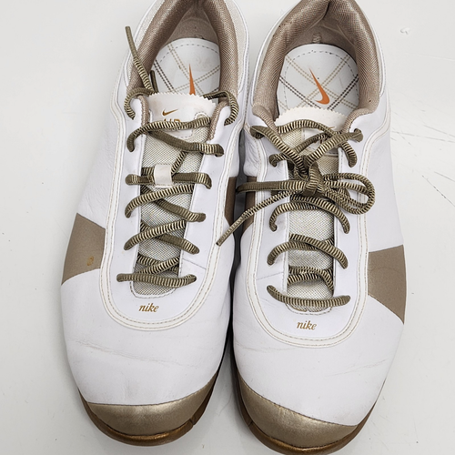 Nike Womens Air Tac White Gold 335944-101 Soft Spike Golf Shoes Size 10 PLS READ - Picture 2 of 12