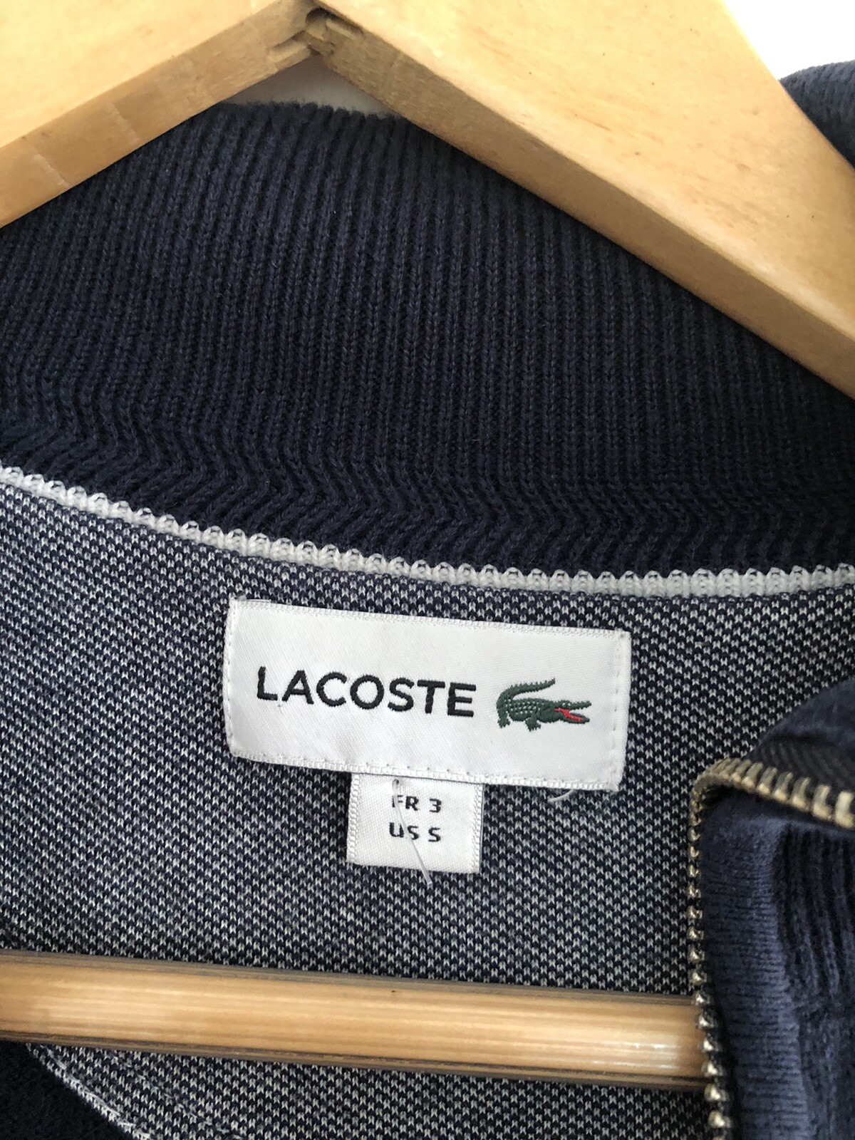 Lacoste Mens Navy Jumper Cardigan Sweater - Size Small - EUC thumbnail 3