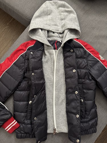 AUTH MONCLER Enfant bambino ragazzo Varsity piumino cappotto 10 cardigan bomber con cappuccio - Foto 4 di 6