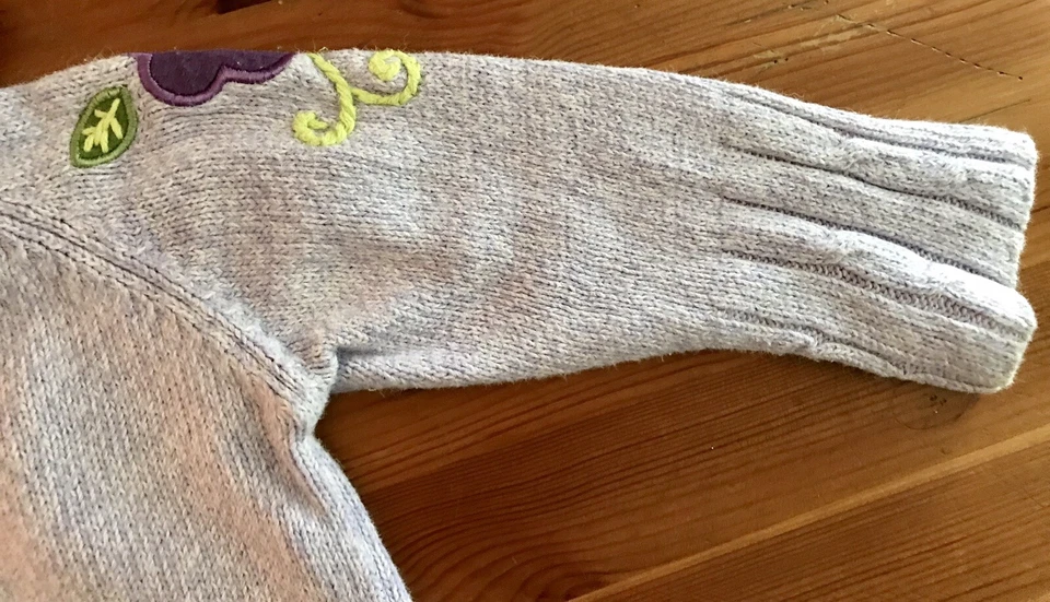 Kid Connection Cardigan Sweater 12 Months Girl Purple L/S Cotton Toddler - Image 4 of 4