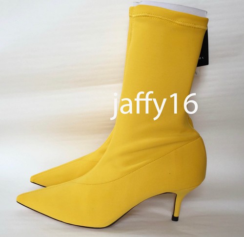 ZARA NEW WOMAN FABRIC HIGH HEEL ANKLE BOOTS YELLOW 35-41 REF. 5118/201 - 第 1/3 張圖片
