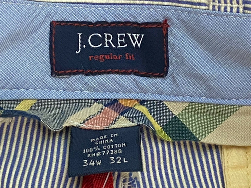 J.Crew Herren Bowery Classic Regular Freizeithose Weiß Blau Größe 34/32 Neu mit Etikett - Bild 7 von 9