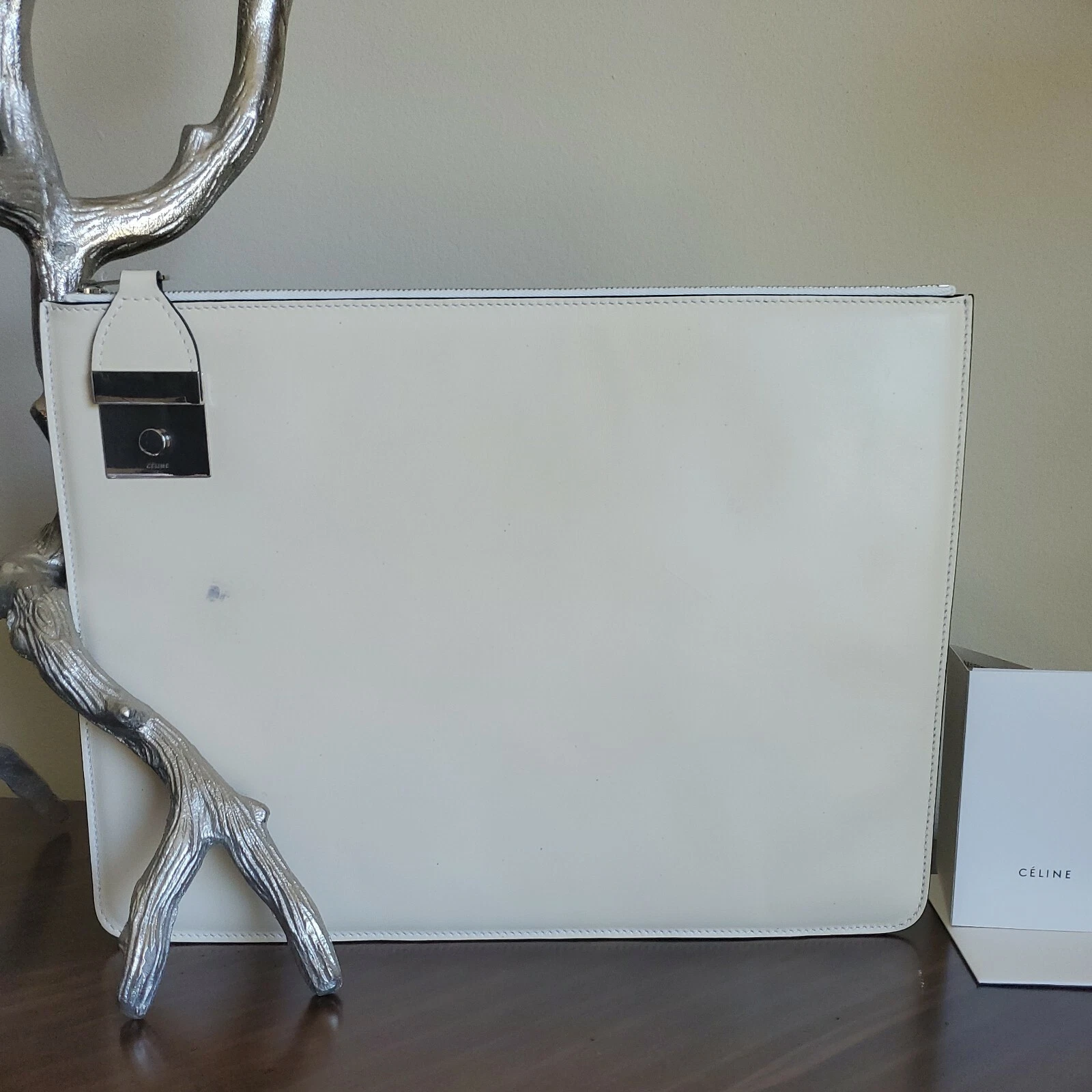 Borsa a tracolla CELINE RTW '12 blocco laterale polpaccio pelle opaca borsa a busta $1400 nuova con etichette