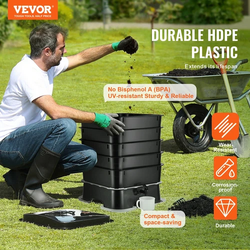 VEVOR 5-Tray Worm Composter - Sustainable Design Worm Farm Kit
