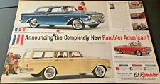 1961 AMC Rambler American - Vintage Color 2-Page Print Ad / Wall Art - CLEAN