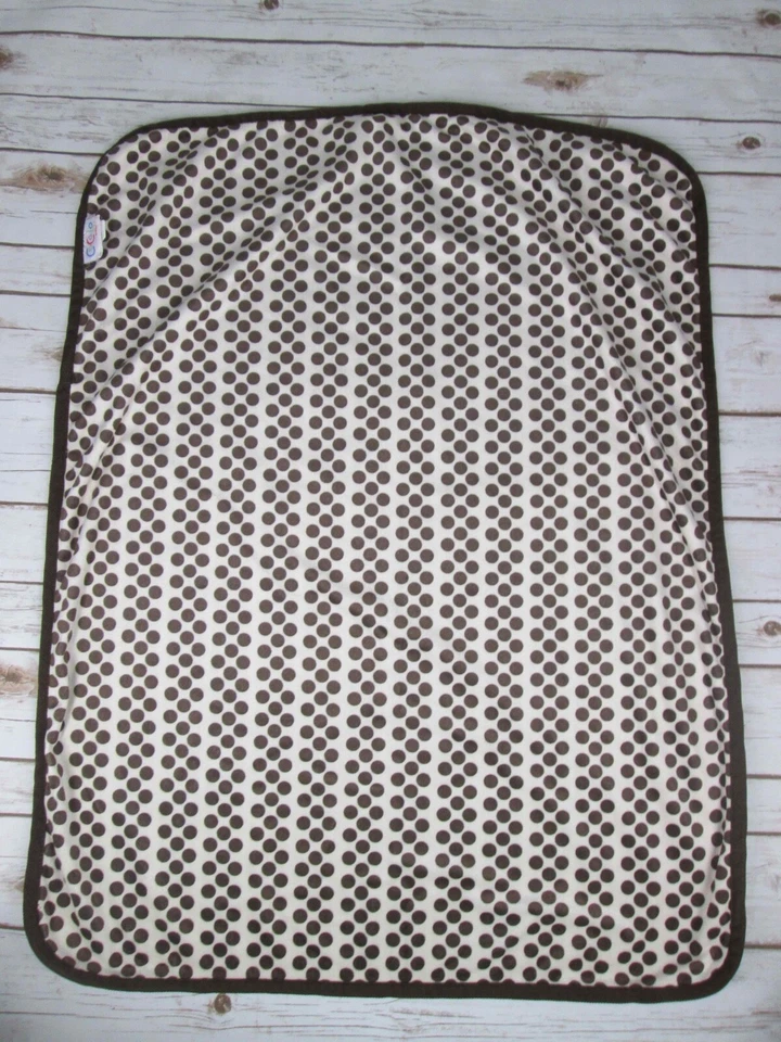 Manta Bebé Cocalo Marrón Rosa Verde Flor Floral Lunares Reversible Seguridad Foto 3 de 4