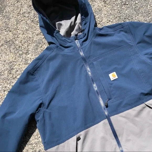 Carhartt Storm Defender Waterproof Zip-Up Blue/Gray Jacket - Size Men’s Small