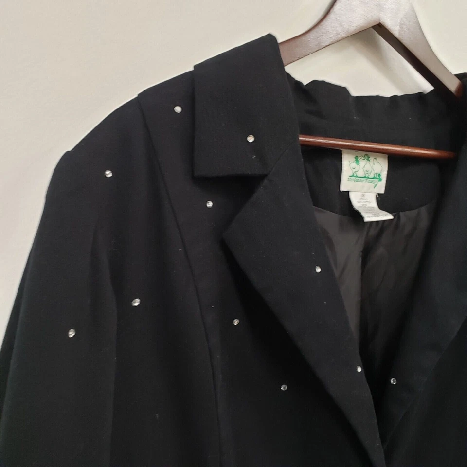 Blazer Quacker Factory Mujer Estrás Talla 1X Negro Negocios Carrera Glamour Foto 2 de 4