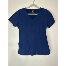 EckoRed Women's Brandy V-Neck Back Elastic Scrub Shirt Navy Blue Size M