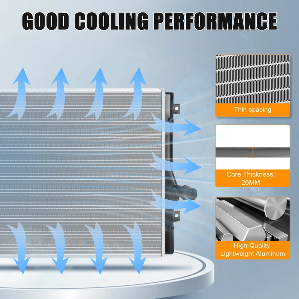 Radiador de aluminio para Volkswagen Passat Jetta Eos Golf Audi A3 TT CU2822 Foto 3 de 4