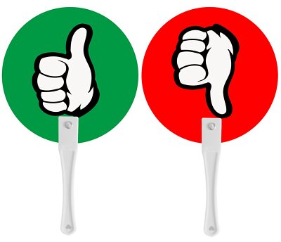 Thumbs Up/Thumbs Down Paddles 24 Packs for Classroom Voting Teacher Classroom...